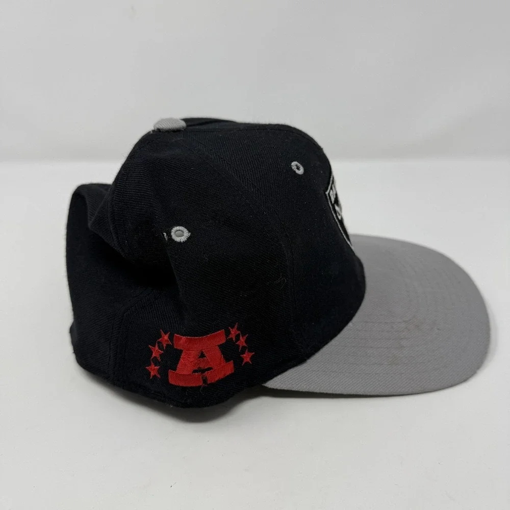 Vintage Oakland Raiders Hat Cap Fitted Mens Black Gray NFL Football Starter 90s